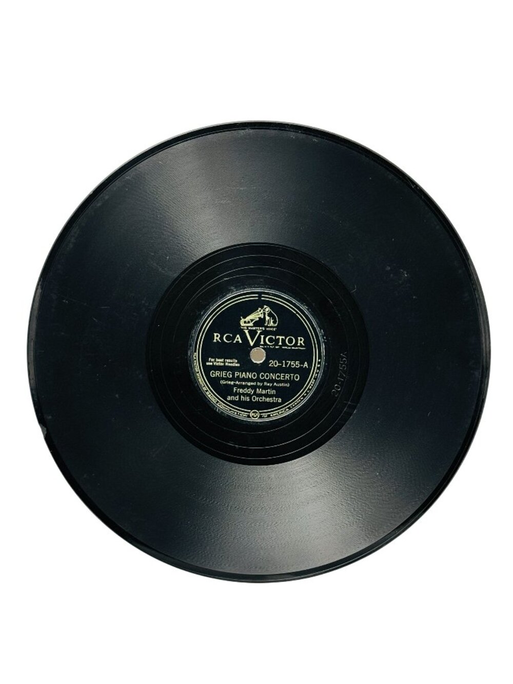 Freddy Martin Grieg Piano Concerto 10 Inch Shellac 78 RPM RCA Victor 20-1755 VG+